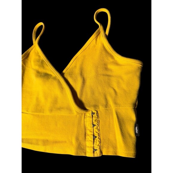 Mossimo Sports Bra VTG 90s Y2K Tube Tank Top yellow cotton Stretch size M VTG - Picture 9 of 14